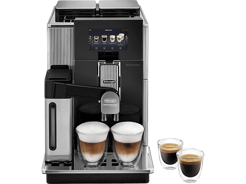 DELONGHI Maestosa EPAM960.75.GLM - 14 Kaffeespezialitäten Kaffeevollautomat Silber/Schwarz von DELONGHI