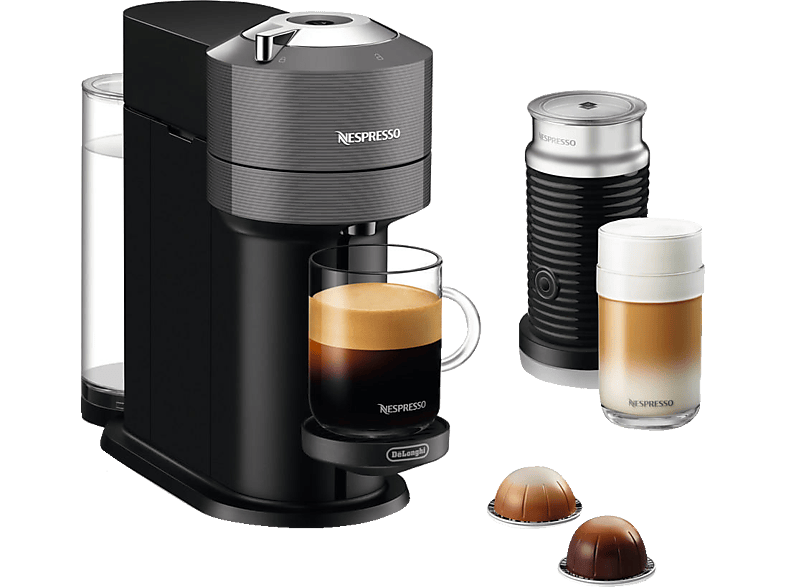 DELONGHI VertuoNext ENV120.GYAE + Aeroccino3 Nespresso Kapselmaschine Dark Grey von DELONGHI