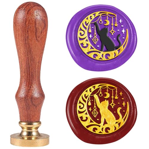 DELORIGIN 25mm Siegelstempel Aus Wachs Mit Mondkatze Retro Verträumte Siegelstempel Abnehmbarer Siegelstempel Mit Messingkopf Siegelwachs Für Grußkarten Briefe Und Einladungen DELORIGIN 25mm Siegelstempel Aus Wachs Mit Mondkatze Retro Verträumte Siegelstempel Abnehmbarer Siegelstempel Mit Messingkopf Siegelwachs Für Grußkarten Briefe Und Einladungen von DELORIGIN