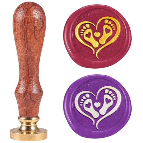 DELORIGIN Wachssiegelstempel „Feet Love Heart“ Abnehmbarer 2.5cm Großer Wachssiegelstempelkopf Aus Messing Mit Holzgriff Für Geburtstagseinladungen Und Grußkarten DELORIGIN Wachssiegelstempel „Feet Love Heart“ Abnehmbarer 2.5cm Großer Wachssiegelstempelkopf Aus Messing Mit Holzgriff Für Geburtstagseinladungen Und Grußkarten von DELORIGIN