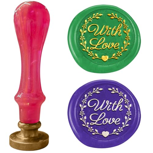 DELORIGIN Wachssiegelstempel „Wreaths With Love“ Abnehmbar 1" Wachssiegel Stempelkopf Aus Messing Mit Griff Aus ABS Kunststoff Für Hochzeitseinladungen Grußkarten Und Umschläge DELORIGIN Wachssiegelstempel „Wreaths With Love“ Abnehmbar 1" Wachssiegel Stempelkopf Aus Messing Mit Griff Aus ABS Kunststoff Für Hochzeitseinladungen Grußkarten Und Umschläge von DELORIGIN