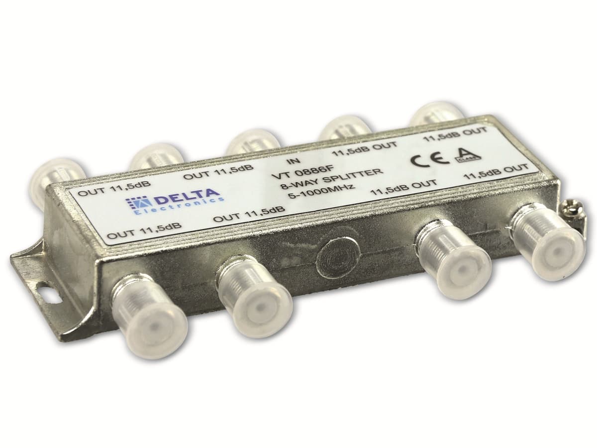 DELTA ELECTRONICS Antennenverteiler, VT 0886F, 8-fach, 11,5 dB von DELTA ELECTRONICS