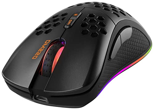 DELTACO GAMING DM220 Gaming-Maus Funk Optisch Schwarz 7 Tasten 4800 DPI Beleuchtet, Wiederaufladbar von DELTACO GAMING