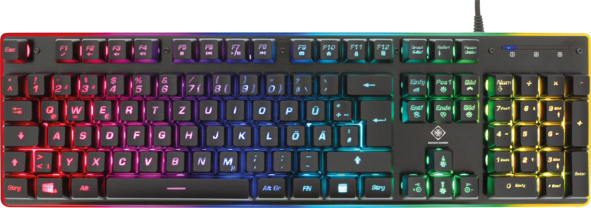 DTG GAM-021RGB - Gaming-Tastatur, USB, RGB, schwarz, DE von DELTACO GAMING