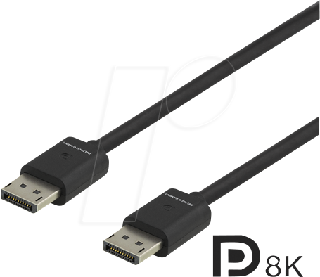 DTG GAM-060 - DisplayPort Kabel, DP1.4 Stecker, 8K@60 Hz, 2 m von DELTACO GAMING