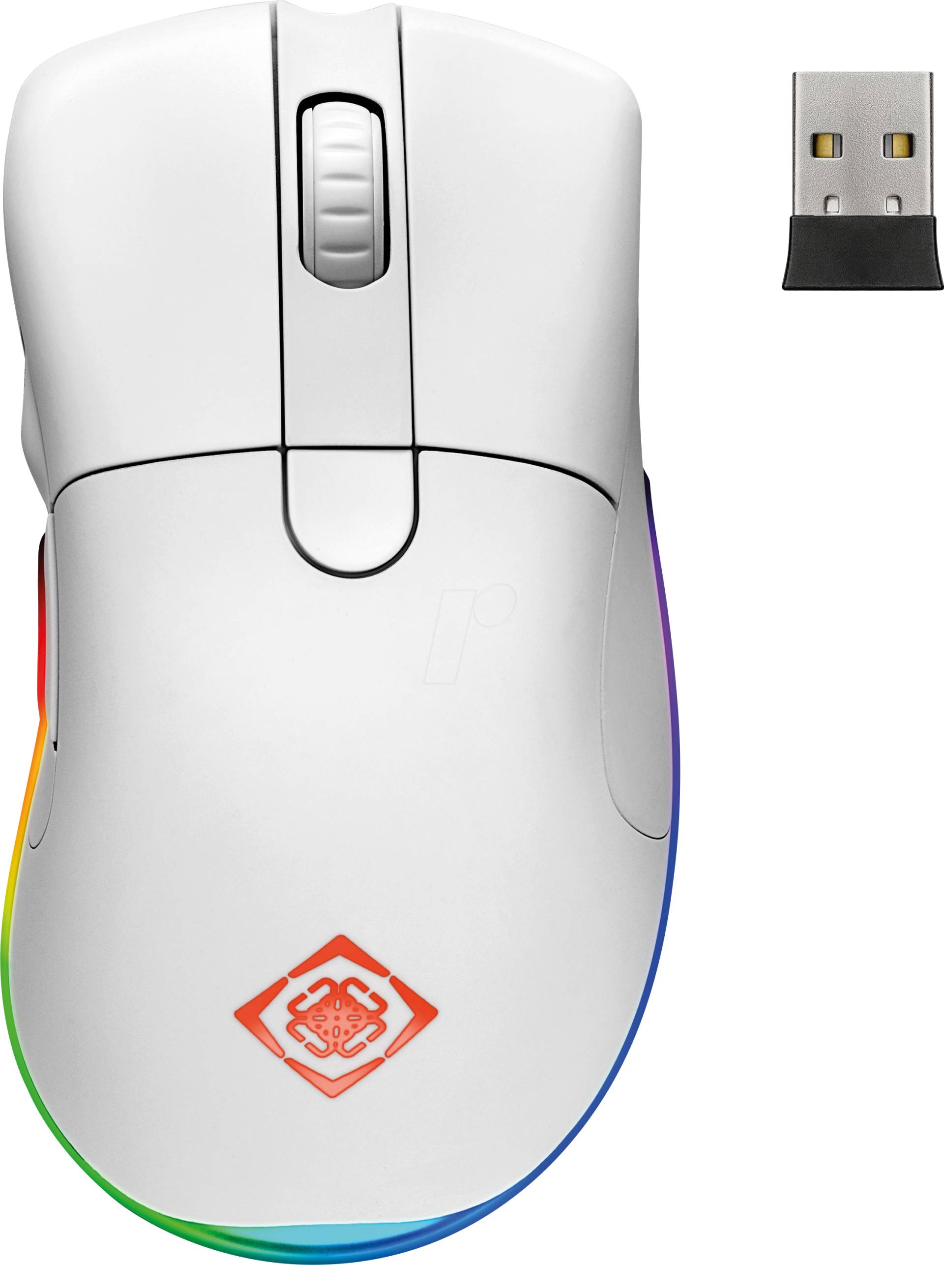 DTG GAM-107-W - Gaming-Maus (Mouse), Funk, RGB, weiß von DELTACO GAMING