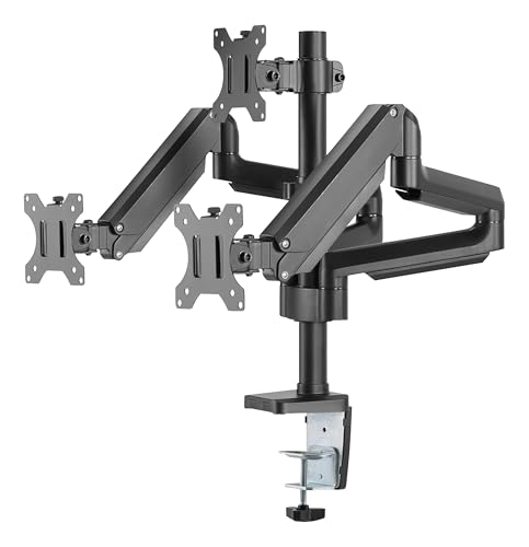 DELTACO ARM-0352 - Gasbetriebene Monitorhalterung, Tischmontierung, Geeignet für 3 Bildschirme von 17 bis 32 Zoll - Schwarz DELTACO ARM-0352 - Gasbetriebene Monitorhalterung, Tischmontierung, Geeignet für 3 Bildschirme von 17 bis 32 Zoll - Schwarz von DELTACO