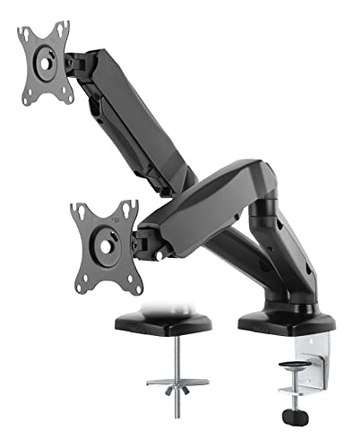 DELTACO ARM-1300 - Gasbetriebene Monitorhalterung, Tischmontierung, Geeignet für 2 Bildschirme von 13 bis 27 Zoll - Schwarz DELTACO ARM-1300 - Gasbetriebene Monitorhalterung, Tischmontierung, Geeignet für 2 Bildschirme von 13 bis 27 Zoll - Schwarz von DELTACO