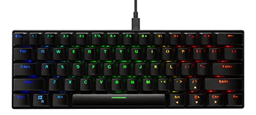 DELTACO Gaming DK430 Mechanische Mini Gaming Tastatur - 60% Layout, RGB & Content Red Switches - US Layout - Schwarz von DELTACO