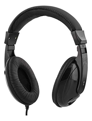 DELTACO Kopfhörer, kabelgebunden, geschlossen, Ohrumschlag oder breite Kopfhörer, verstellbarer Kopfbügel, Lautstärkeregler, Kabel 2,5 m, Klinkenstecker 3,5 mm, Schwarz von DELTACO
