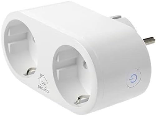DELTACO Smart Home SH-P02E - Dual Wi-Fi 2,4 GHz 802.11b/g/n Buchse - Stromverbrauchte Steuerung - Weiß von DELTACO