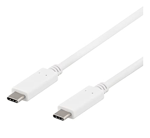 DELTACO USBC-1407 USB-Kabel, 1 m, USB 3.2 Gen 2 (3.1 Gen 2) Weiß von DELTACO