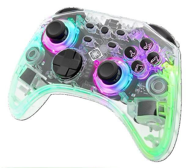 DELTACO Wireless transparenter Nintendo Switch Controller, RGB von DELTACO