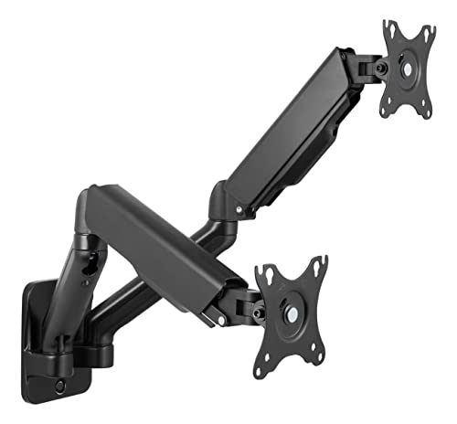 DELTACO ARM-0361 - Gasbetriebene Monitorhalterung, Wand-montiert, Geeignet für 2 Bildschirme von 17 bis 32 Zoll - Schwarz DELTACO ARM-0361 - Gasbetriebene Monitorhalterung, Wand-montiert, Geeignet für 2 Bildschirme von 17 bis 32 Zoll - Schwarz von DELTACO