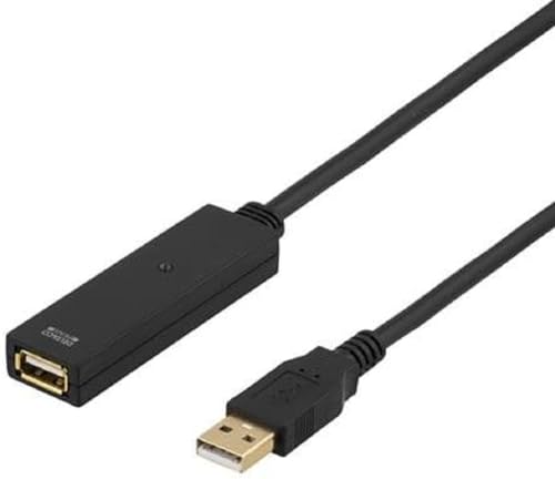 Deltaco USB2-EX20M Prime USB 2.0 Verlängerungskabel, Aktiv, Typ A Stecker auf Typ A Buchse, 20m schwarz von DELTACO