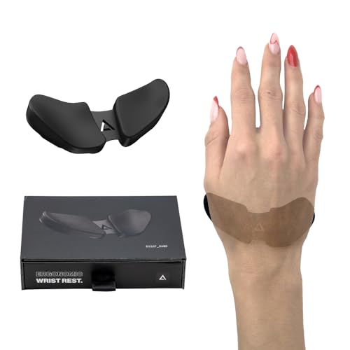 DELTAHUB Carpio 2.0 - ergonomische Handgelenkauflage für Linkshänder, Handgelenkstütze bei Benutzung der PC-Maus, Reduziert Überstreckung, Ermüdung & Handgelenkschmerz, leichtes Gleiten - Large/Grau von DELTAHUB