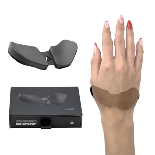 DELTAHUB Carpio 2.0 - ergonomische Handgelenkauflage für Rechtshänder, Handgelenkstütze bei Benutzung der PC-Maus, Reduziert Überstreckung, Ermüdung & Handgelenkschmerz, leichtes Gleiten - Small/Grau von DELTAHUB