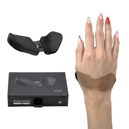 DELTAHUB Carpio 2.0 - ergonomische Handgelenkauflage für Rechtshänder, Handgelenkstütze bei Benutzung der PC-Maus, Reduziert Überstreckung Ermüdung & Handgelenkschmerz leichtes Gleiten - Small/Schwarz von DELTAHUB