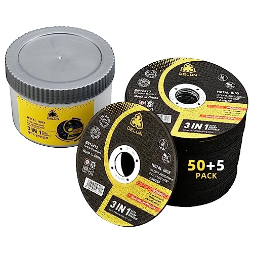 DELUN Cut Off Wheels 4 1/2 Zoll 55 Stück dünne Metall & Edelstahl Trennscheibe Professional Fast 4-1/2 x 0,045 x 7/8 Trennscheibe für Winkelschleifer von DELUN