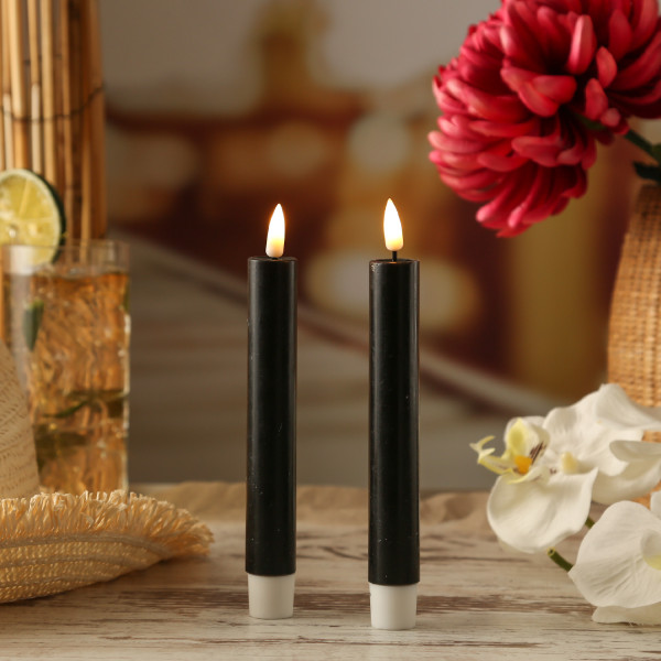 LED Stabkerzen MIA - Echtwachs - realistische 3D Flamme - H: 15cm -... von DELUXE Homeart