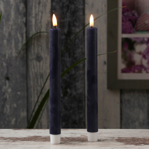 LED Stabkerzen MIA - Echtwachs - realistische 3D Flamme - H: 24cm -... von DELUXE Homeart
