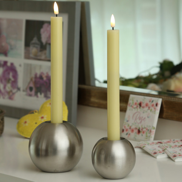 LED Stabkerzen MIA - Echtwachs - realistische 3D Flamme - H: 24cm -... von DELUXE Homeart