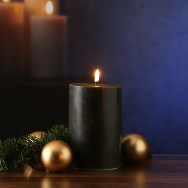 LED Stumpenkerze MIA - Echtwachs - realistische 3D Flamme - H: 15cm... von DELUXE Homeart