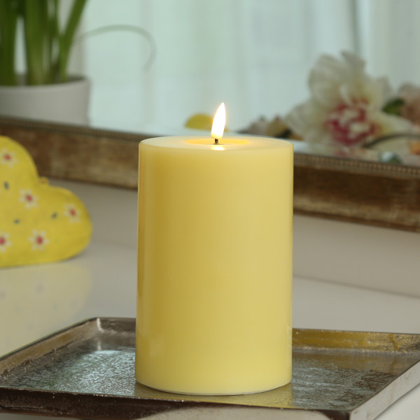 LED Stumpenkerze MIA - Echtwachs - realistische 3D Flamme - H: 15cm... von DELUXE Homeart