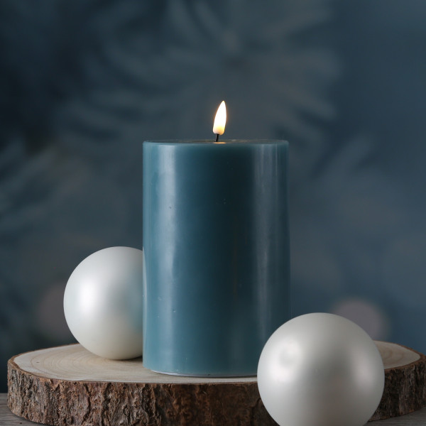 LED Stumpenkerze MIA - Echtwachs - realistische 3D Flamme - H: 15cm... von DELUXE Homeart