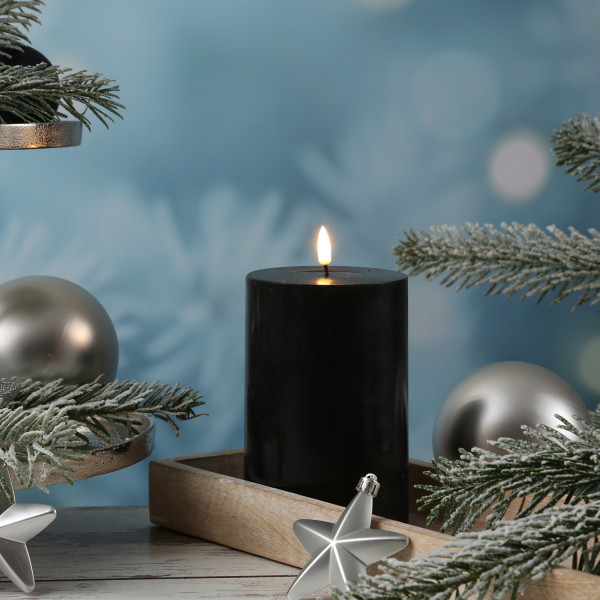 LED Stumpenkerze MIA - Echtwachs - realistische 3D Flamme - H: 15cm... von DELUXE Homeart