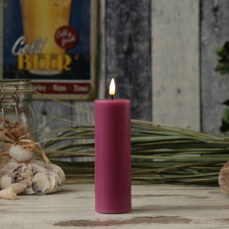 LED Stumpenkerze MIA - Echtwachs - realistische 3D Flamme - H: 15cm... von DELUXE Homeart