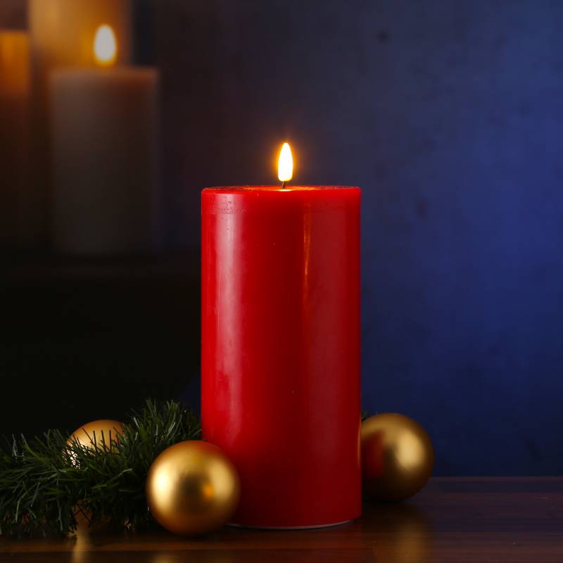 LED Stumpenkerze MIA - Echtwachs - realistische 3D Flamme - H: 20cm... von DELUXE Homeart