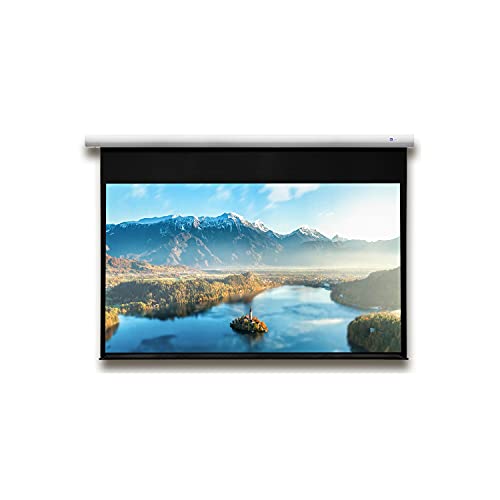 DELUXX Advanced Elegance elektrische Heimkino- und Business-Motor-Leinwand mit internem IR-Empfänger Mattweiß Polaro - 16:9-203x114 cm - 92 Zoll von DELUXX