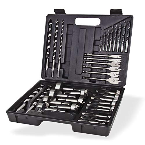 Holzbohrer Set 35 tlg. – Forstnerbohrer, Astlochbohrer, Schlangenbohrer & Topfbohrer im praktischen Sortimentskoffer für präzise Bohrungen von DEMA