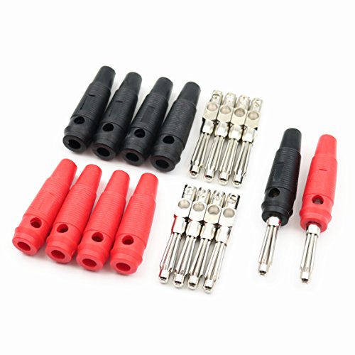 DENDAWEN Bananenstecker/Lautsprecherkabel-Adapter für 4 mm Bananenstecker, 32 A, lötfrei, stapelbar, für 4 mm Bananenstecker, Schwarz/Rot, 10 Sets DENDAWEN Bananenstecker/Lautsprecherkabel-Adapter für 4 mm Bananenstecker, 32 A, lötfrei, stapelbar, für 4 mm Bananenstecker, Schwarz/Rot, 10 Sets von DENDAWEN