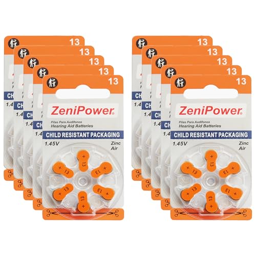 ZeniPower Hörgeräte Batterien Größe: 13 (60 Batterien) von DENDAWEN
