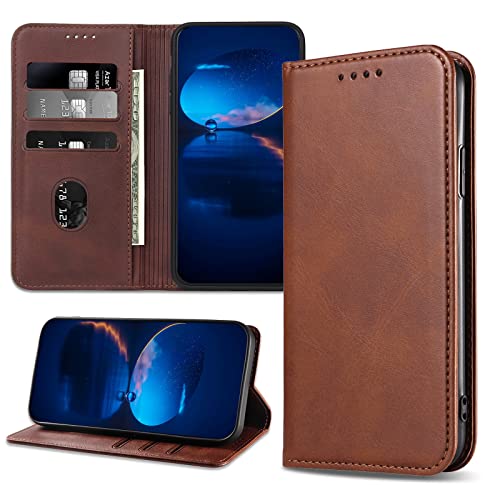 DENDICO Hülle für Xiaomi Redmi 10 / Redmi 10 2022 / Redmi 10 Prime, PU Leder Handyhülle, Stoßfeste Klapphülle Schutzhülle Kompatibel mit Xiaomi Redmi 10 / Redmi 10 2022 / Redmi 10 Prime, Braun von DENDICO