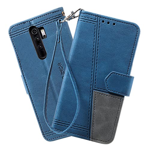 DENDICO Hülle für Xiaomi Redmi Note 8 Pro, PU Leder Handyhülle Stoßfest Klapphülle, Magnetverschluss Brieftasche Schutzhülle für Xiaomi Redmi Note 8 Pro, Blau von DENDICO