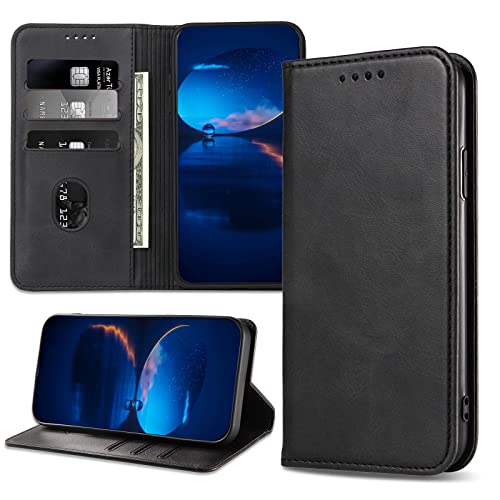 DENDICO Hülle für Xiaomi Redmi Note 9 Pro/Redmi Note 9S, PU Leder Handyhülle, Stoßfeste Klapphülle Schutzhülle Kompatibel mit Xiaomi Redmi Note 9 Pro/Redmi Note 9S, Schwarz von DENDICO