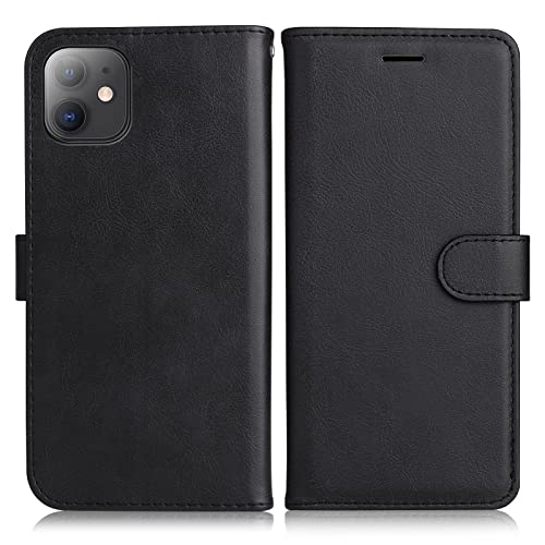 DENDICO Hülle für iPhone 11, PU Leder Brieftasche Handyhülle, Flip Tasche TPU Schutzhülle mit Kartenfach für iPhone 11, Schwarz DENDICO Hülle für iPhone 11, PU Leder Brieftasche Handyhülle, Flip Tasche TPU Schutzhülle mit Kartenfach für iPhone 11, Schwarz von DENDICO