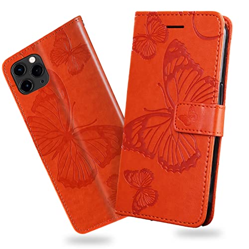 DENDICO Hülle für iPhone 11 Pro, PU Leder Magnetverschluss Flip Handyhülle Schutzhülle mit Standfunktion und Kartenfach für iPhone 11 Pro, Orange DENDICO Hülle für iPhone 11 Pro, PU Leder Magnetverschluss Flip Handyhülle Schutzhülle mit Standfunktion und Kartenfach für iPhone 11 Pro, Orange von DENDICO