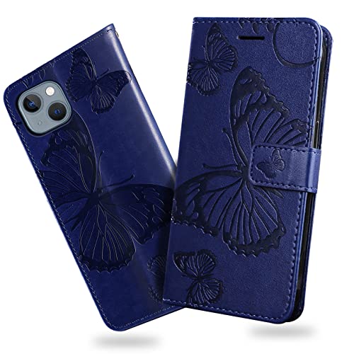 DENDICO Hülle für iPhone 13, PU Leder Magnetverschluss Flip Handyhülle Schutzhülle mit Standfunktion und Kartenfach für iPhone 13, Blau DENDICO Hülle für iPhone 13, PU Leder Magnetverschluss Flip Handyhülle Schutzhülle mit Standfunktion und Kartenfach für iPhone 13, Blau von DENDICO