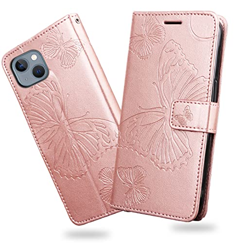 DENDICO Hülle für iPhone 13, PU Leder Magnetverschluss Flip Handyhülle Schutzhülle mit Standfunktion und Kartenfach für iPhone 13, Roségold DENDICO Hülle für iPhone 13, PU Leder Magnetverschluss Flip Handyhülle Schutzhülle mit Standfunktion und Kartenfach für iPhone 13, Roségold von DENDICO