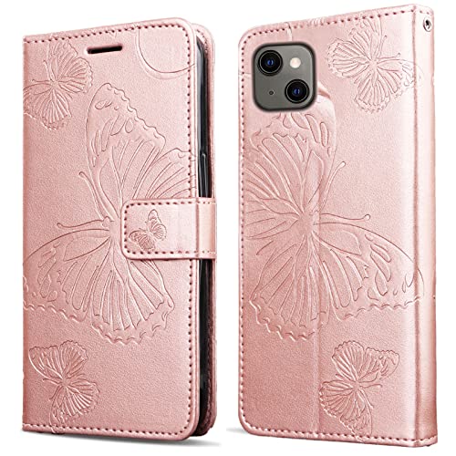 DENDICO Hülle für iPhone 13 Mini, PU Leder Magnetverschluss Flip Handyhülle Schutzhülle mit Standfunktion und Kartenfach für iPhone 13 Mini, Roségold DENDICO Hülle für iPhone 13 Mini, PU Leder Magnetverschluss Flip Handyhülle Schutzhülle mit Standfunktion und Kartenfach für iPhone 13 Mini, Roségold von DENDICO