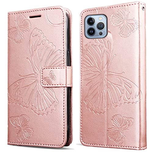 DENDICO Hülle für iPhone 13 Pro, PU Leder Magnetverschluss Flip Handyhülle Schutzhülle mit Standfunktion und Kartenfach für iPhone 13 Pro, Roségold DENDICO Hülle für iPhone 13 Pro, PU Leder Magnetverschluss Flip Handyhülle Schutzhülle mit Standfunktion und Kartenfach für iPhone 13 Pro, Roségold von DENDICO