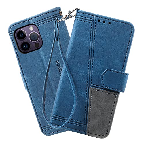 DENDICO Hülle für iPhone 14 Pro, PU Leder Handyhülle Stoßfest Klapphülle, Magnetverschluss Brieftasche Schutzhülle für iPhone 14 Pro, Blau DENDICO Hülle für iPhone 14 Pro, PU Leder Handyhülle Stoßfest Klapphülle, Magnetverschluss Brieftasche Schutzhülle für iPhone 14 Pro, Blau von DENDICO