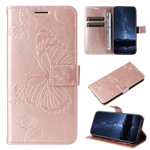 DENDICO Hülle für iPhone 15 Pro Hülle, PU Leder Magnetverschluss Flip Handyhülle Schutzhülle mit Standfunktion und Kartenfach für iPhone 15 Pro, Roségold DENDICO Hülle für iPhone 15 Pro Hülle, PU Leder Magnetverschluss Flip Handyhülle Schutzhülle mit Standfunktion und Kartenfach für iPhone 15 Pro, Roségold von DENDICO