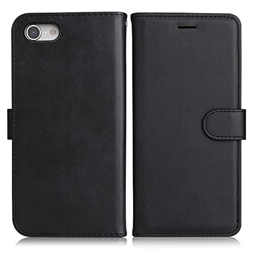 DENDICO Hülle für iPhone SE 2022 / iPhone SE 2020 / iPhone 8 / iPhone 7, PU Leder Brieftasche Handyhülle, Flip Tasche TPU Schutzhülle mit Kartenfach für iPhone SE 2022 / SE 2020/8 / 7, Schwarz DENDICO Hülle für iPhone SE 2022 / iPhone SE 2020 / iPhone 8 / iPhone 7, PU Leder Brieftasche Handyhülle, Flip Tasche TPU Schutzhülle mit Kartenfach für iPhone SE 2022 / SE 2020/8 / 7, Schwarz von DENDICO