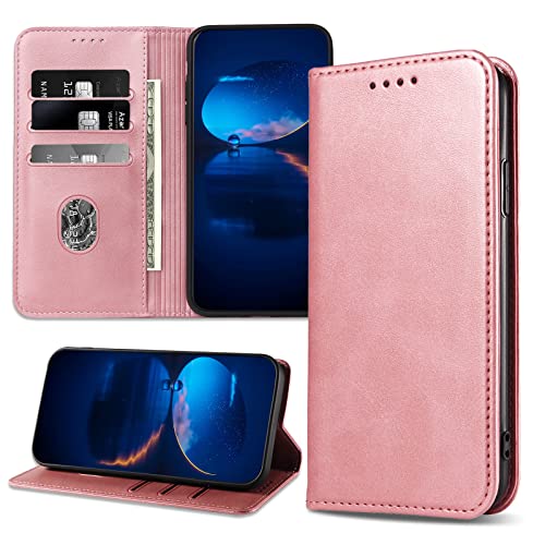DENDICO Hülle für iPhone SE 2022 / iPhone SE 2020 / iPhone 8 / iPhone 7, PU Leder Handyhülle, Stoßfeste Klapphülle Schutzhülle Kompatibel mit iPhone SE 2022/2020 / iPhone 8 / iPhone 7, Roségold von DENDICO