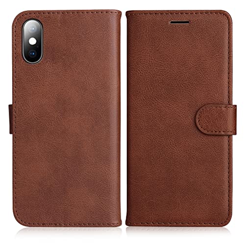 DENDICO Hülle für iPhone X/iPhone XS, PU Leder Brieftasche Handyhülle, Flip Tasche TPU Schutzhülle mit Kartenfach für iPhone X/iPhone XS, Braun DENDICO Hülle für iPhone X/iPhone XS, PU Leder Brieftasche Handyhülle, Flip Tasche TPU Schutzhülle mit Kartenfach für iPhone X/iPhone XS, Braun von DENDICO